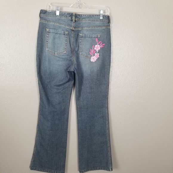 CJ Blue High Rise Embroidered Bootcut Jeans 8P - Picture 5 of 6